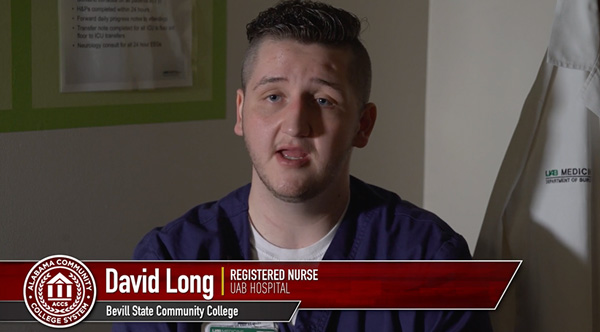 David Long a registered nurse at UAB hospital who graduated from Bevill State Community College